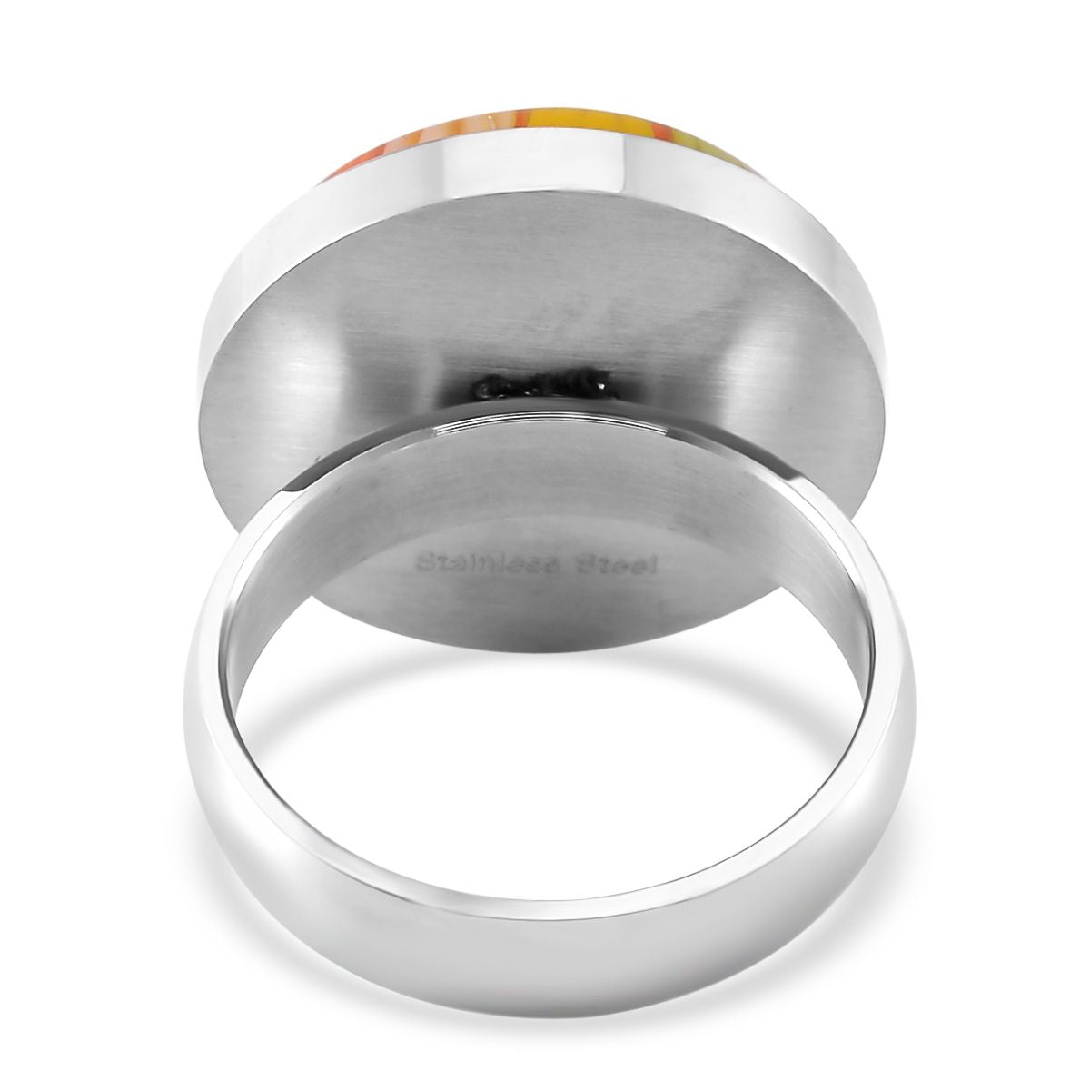 Multi Colour Murano Style Glass Ring in Pure White Stainless Steel V32514744 4
