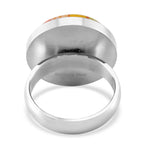 Multi Color Murano Style Glass Ring in White Tone 5.00 Ct._7819436_3