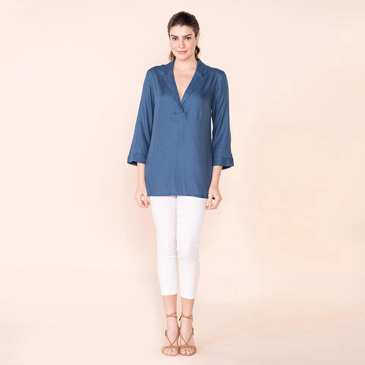 TAMSY V-Neck Super-Soft Women's Top - Teal 7819911 3