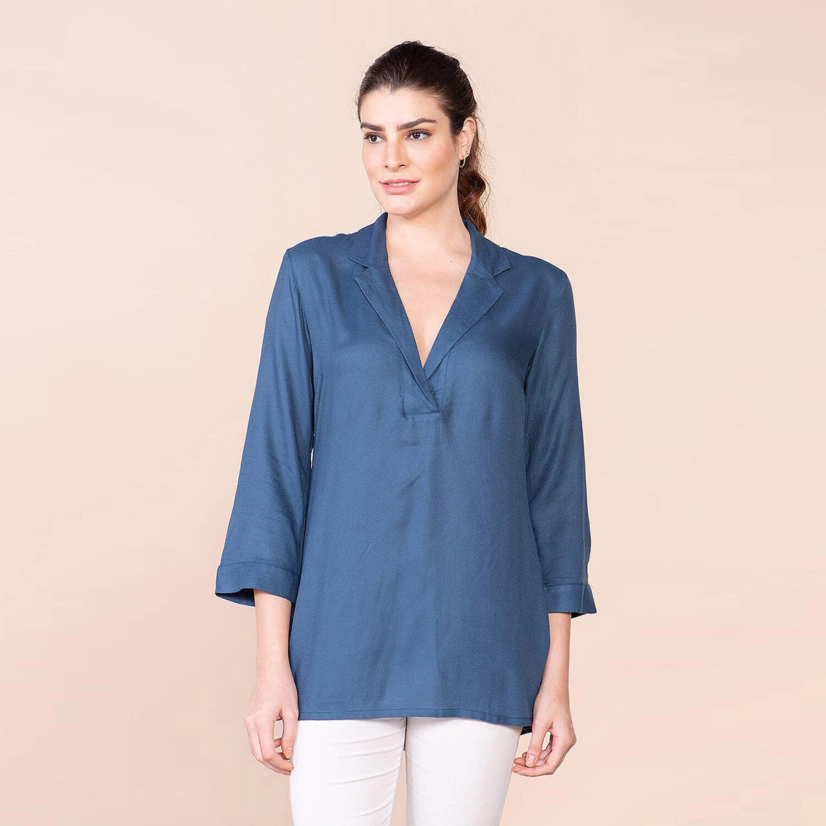 TAMSY V-Neck Super-Soft Women's Top - Teal 7819911 5