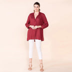 TAMSY 100% Viscose Top (Size 14) - Maroon_7819912_3