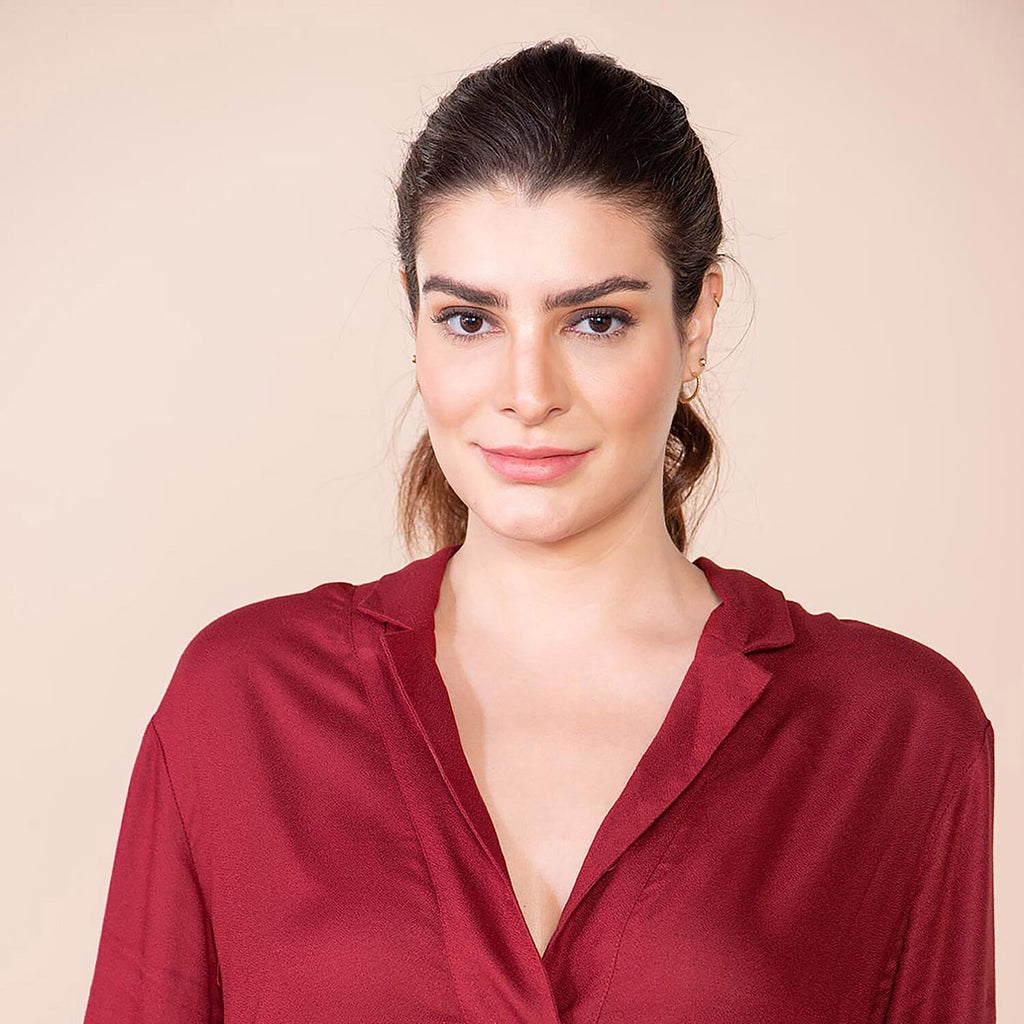 TAMSY 100% Viscose Top (Size 14) - Maroon_7819912_5