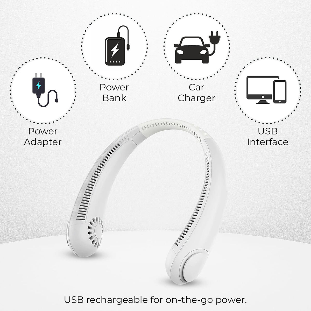 Bladeless Neck Fan â€“ Portable USB Rechargeable Fan for Men and Women 7822619 4