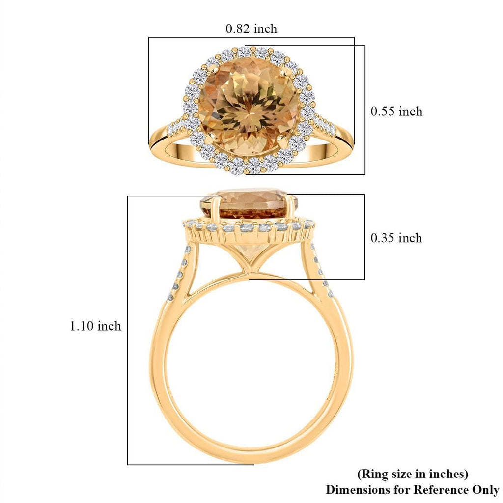 14K Yellow Gold  AAA   Turkizite ,  White Diamond  I2 Ring 5.25 ct,  Gold Wt. 4.31 Gms  5.250  Ct._7822989_3