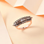 Champagne Diamond  Main Stone With Side Stone Ring in 18K RG Vermeil Sterling Silver 1.01 ct  1.004  Ct._7823237_1