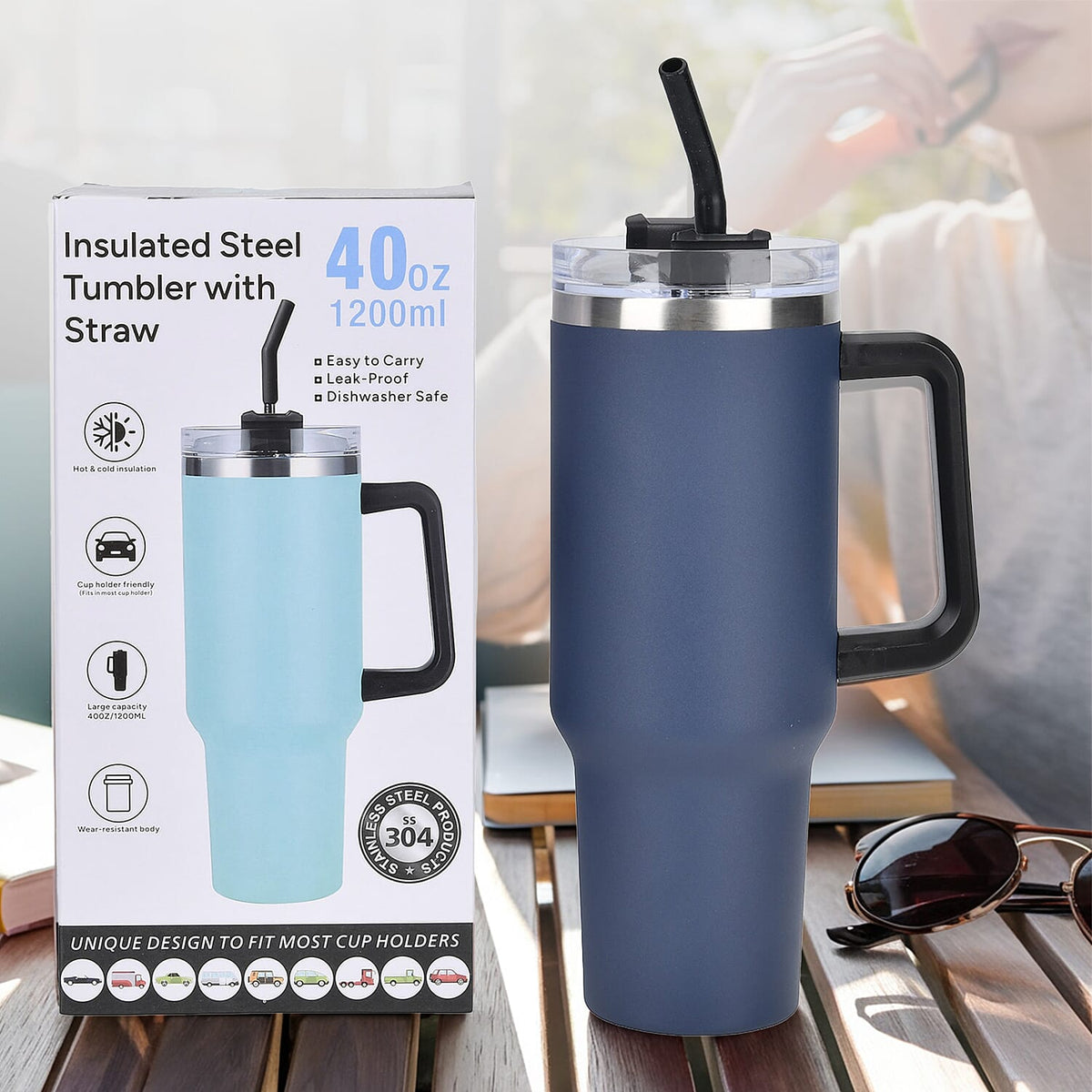 Insulated Steel Tumbler with Straw (1200ml) 7823244 3
