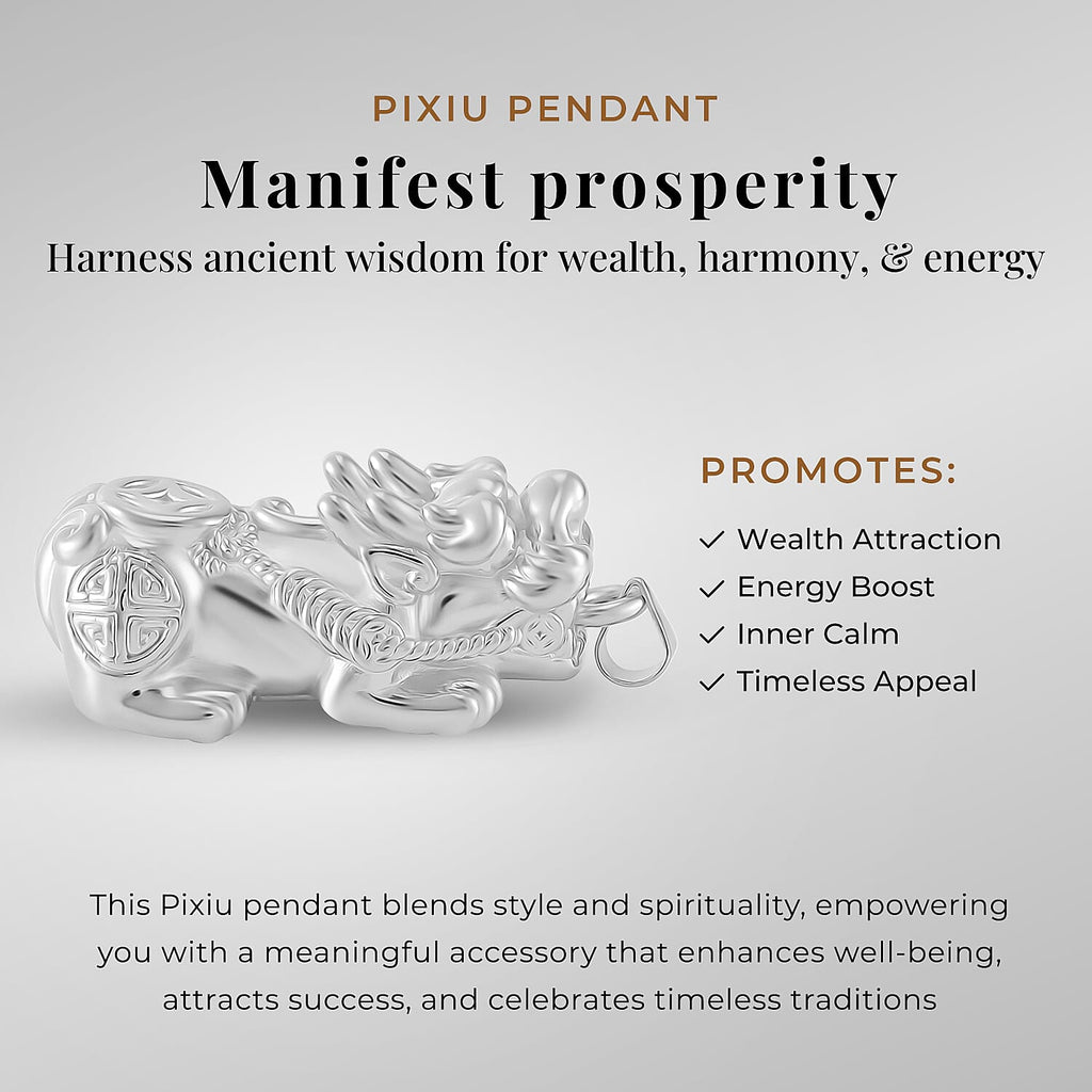 D'Joy Pixiu Pendant in Rhodium Overlay Sterling Silver