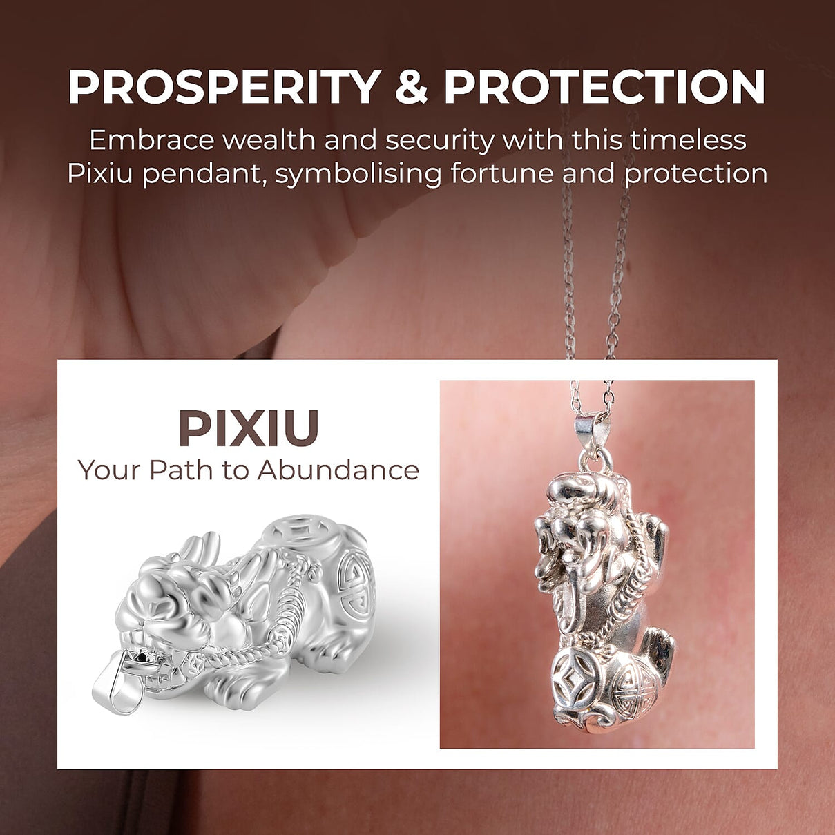 Pixiu Pendant in Rhodium Overlay Sterling Silver 7823290 5