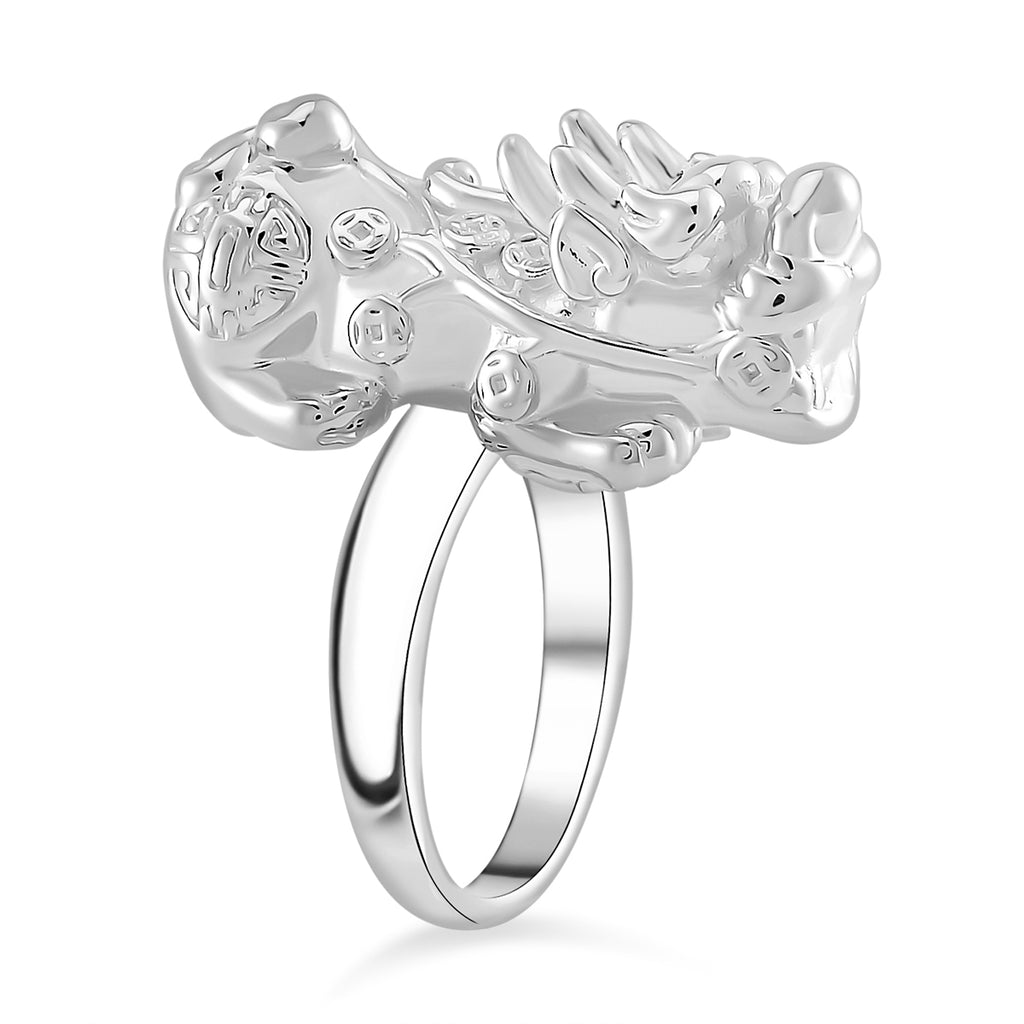One Time Deal -  Sterling Silver Pixiu Ring in Rhodium Overlay_7823333_2