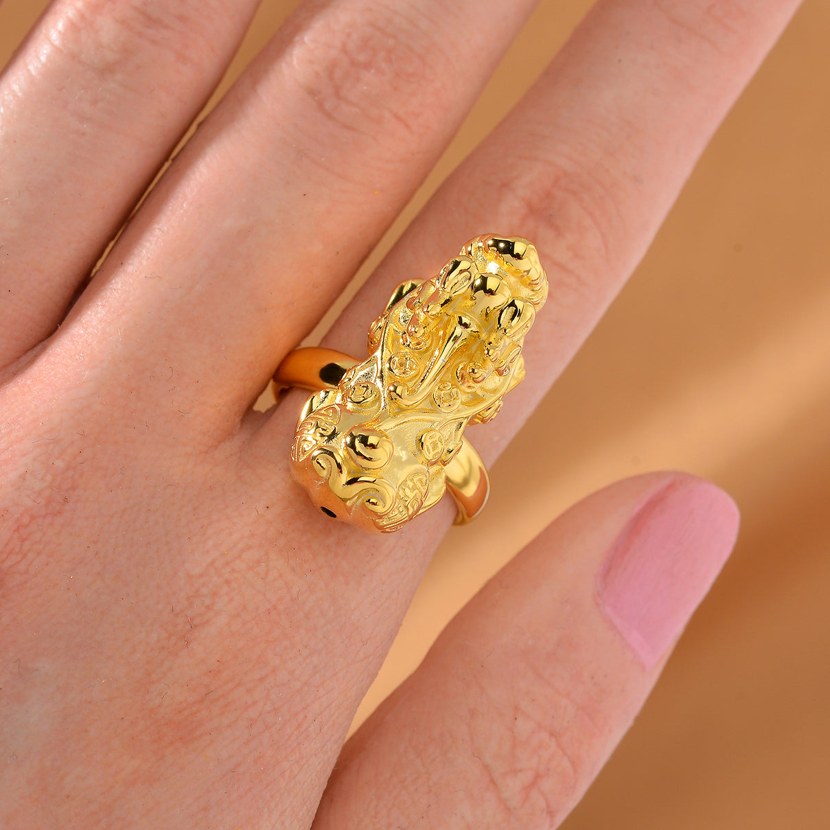 Pixiu Ring in Yellow Gold Overlay Sterling Silver 7823343 2