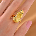 Brand New Pixiu Ring Gold Overlay Sterling Silver_7823343_1