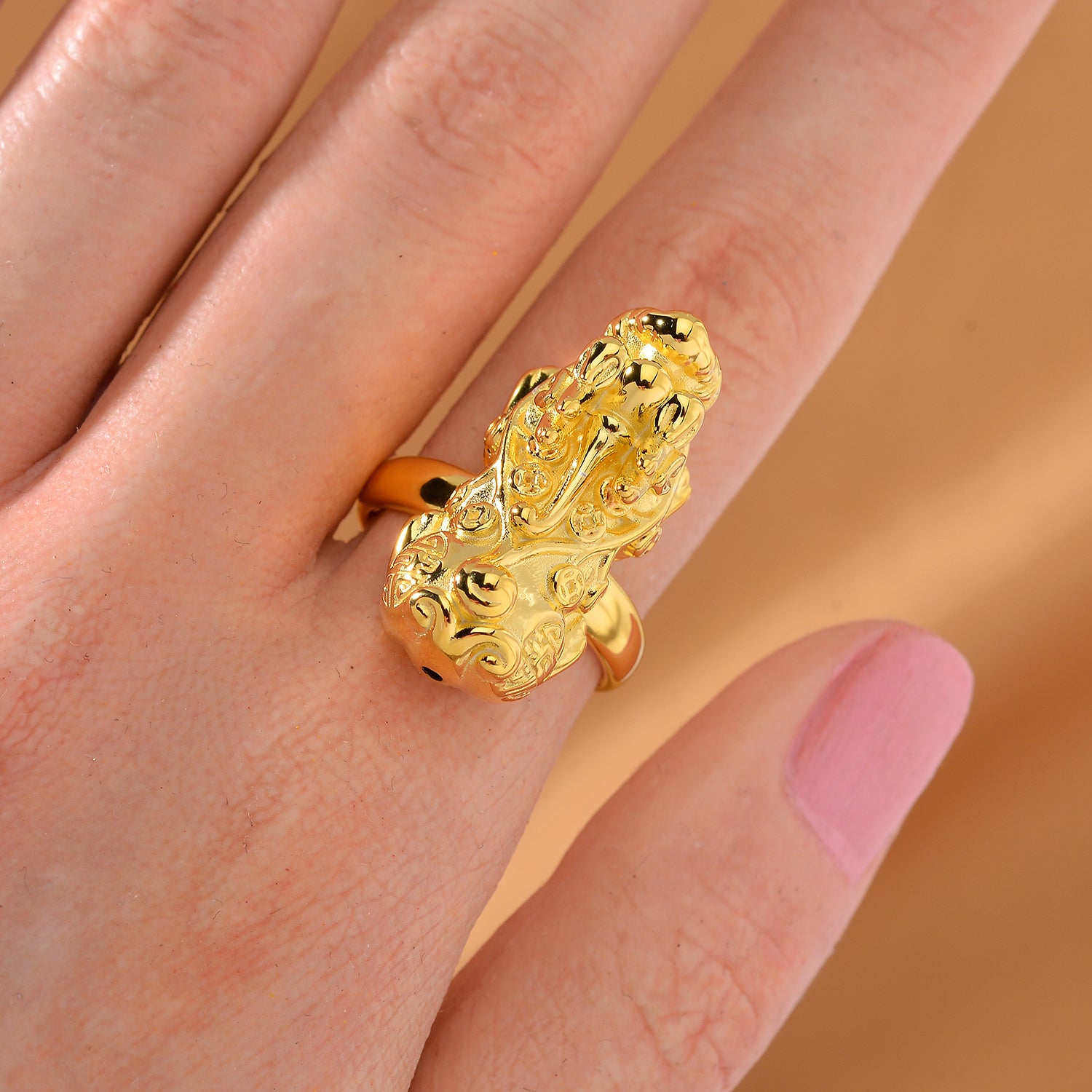 Pixiu Ring in Yellow Gold Overlay Sterling Silver 7823343 2