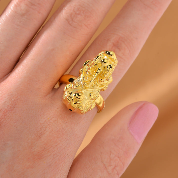 Pixiu Ring in Yellow Gold Overlay Sterling Silver 7823343 2