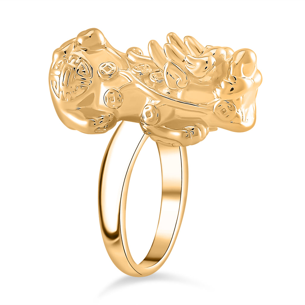 Brand New Pixiu Ring Gold Overlay Sterling Silver_7823343_2