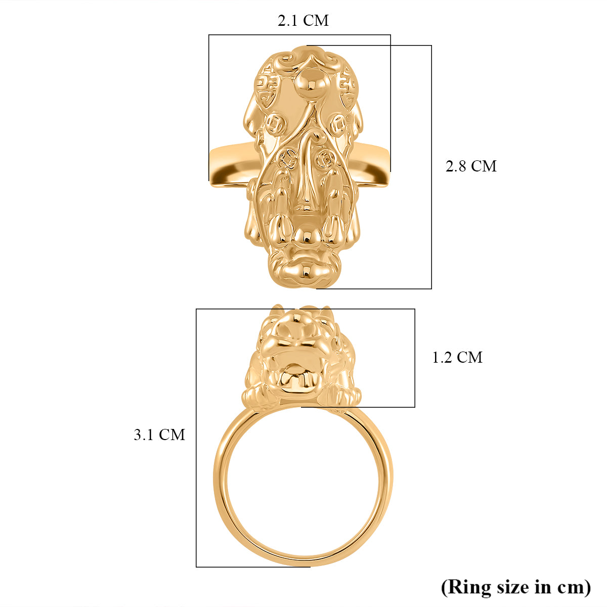 Pixiu Ring in Yellow Gold Overlay Sterling Silver 7823343 5