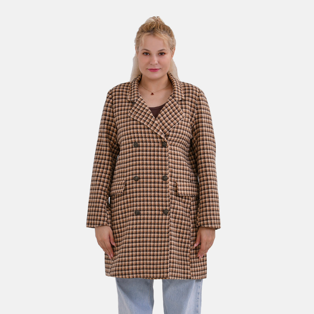 La Marey Checker Coat (Size 12 to 14) - Brown_7823411