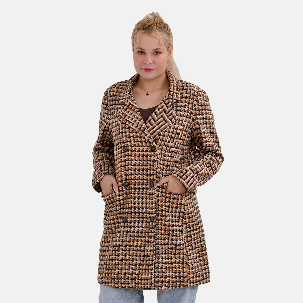 La Marey Checker Coat (Size 12 to 14) - Brown 7823411 3
