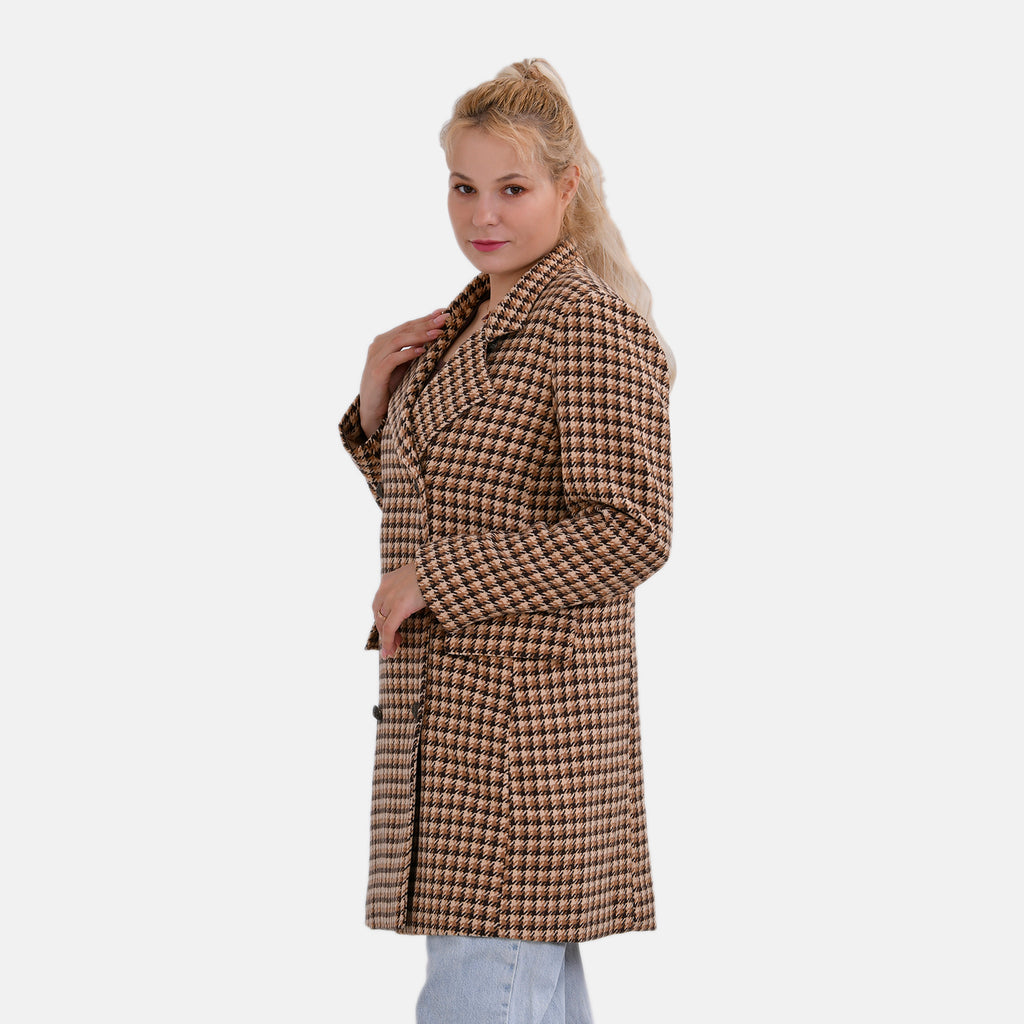 La Marey Checker Coat (Size 12 to 14) - Brown_7823411_3
