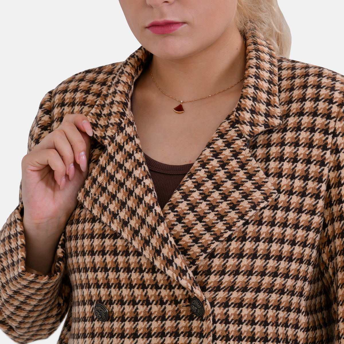 La Marey Checker Coat (Size 12 to 14) - Brown 7823411 5