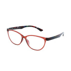 SWISS MADE Blue Light Reading Glass with UV 400 Protection- Transparent Red (Power_3)_7823714