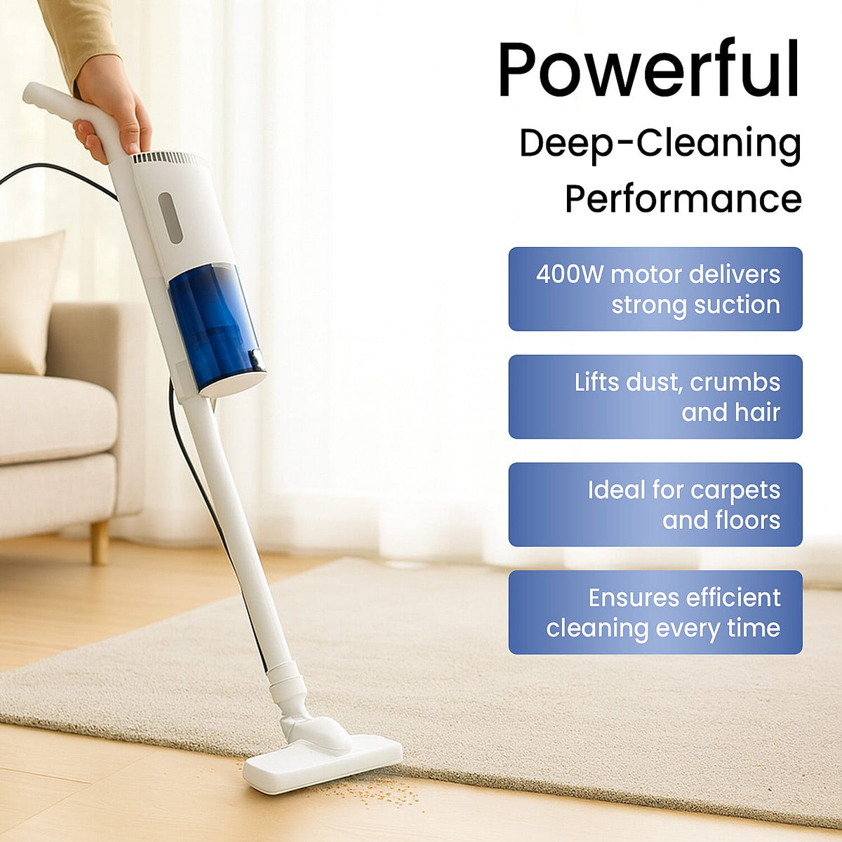 Beyond Bliss Corded (4m) 2-in1 Vacuum Cleaner (0.6L Dust Tank Capacity) 400W, 65db 7826458 2