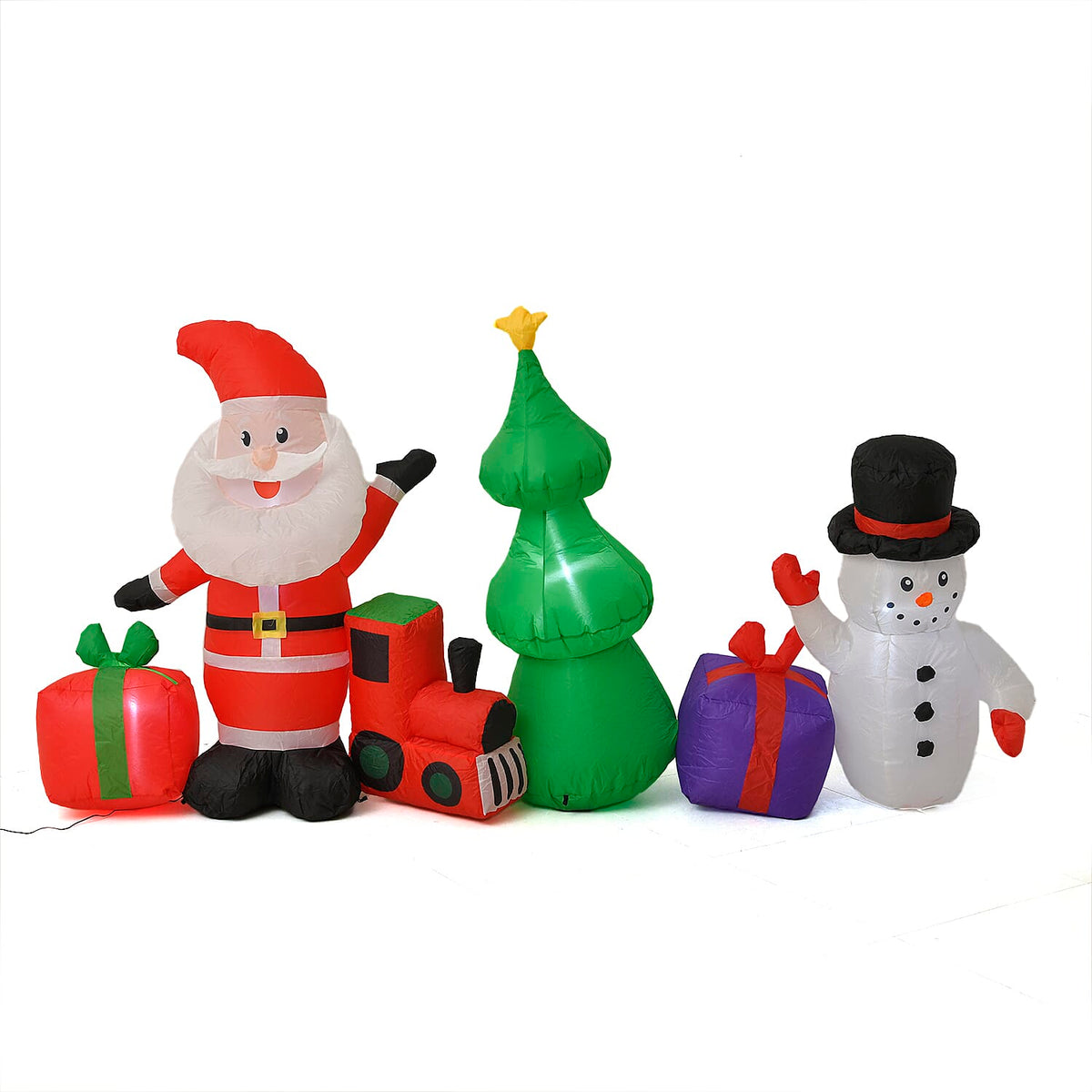 Christmas Inflatable Outdoor Decoration with LED Light featuring Santa Claus with Snowman 7827217 0