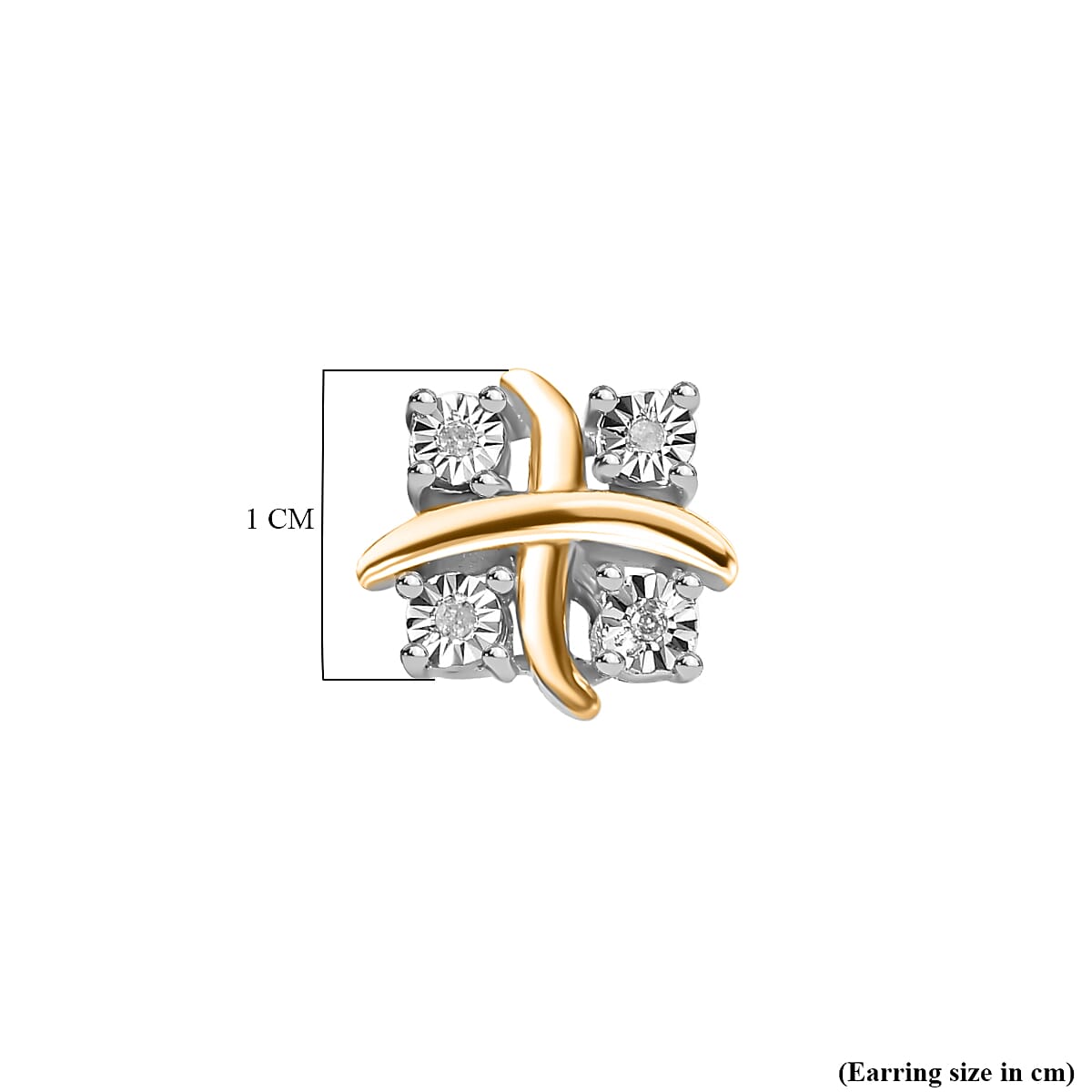 Designer Inspired One Time Closeout Diamond Earrings With Push Back in 14K Gold Plated Overlay Sterling Silver 7827642 6