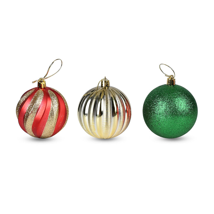 58 Christmas Baubles- Red, Green &amp; Gold - Small, Large, Glossy, Frosted 7827666 2