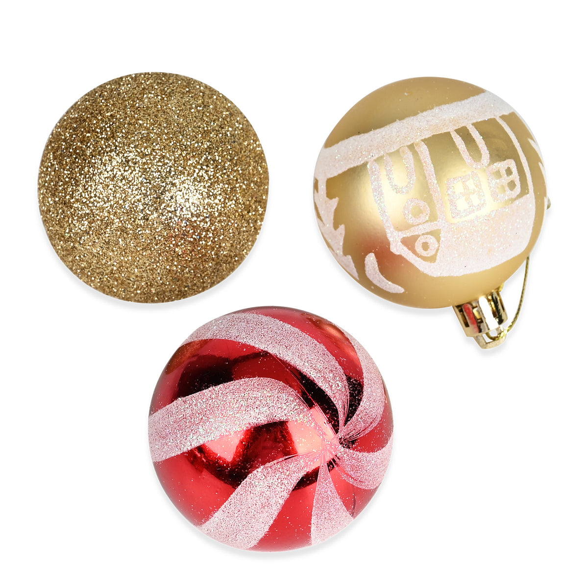 Set of 87 Christmas Balls; Mini multi-colour Christmas decorative hanging balls V32539255 7