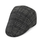 Snapback Vintage Checked Flat Cap (57 cm) - Dark Grey_7827733