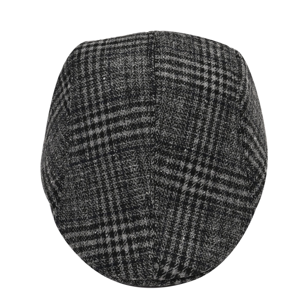 Snapback Vintage Checked Flat Cap (57 cm) - Dark Grey_7827733_3