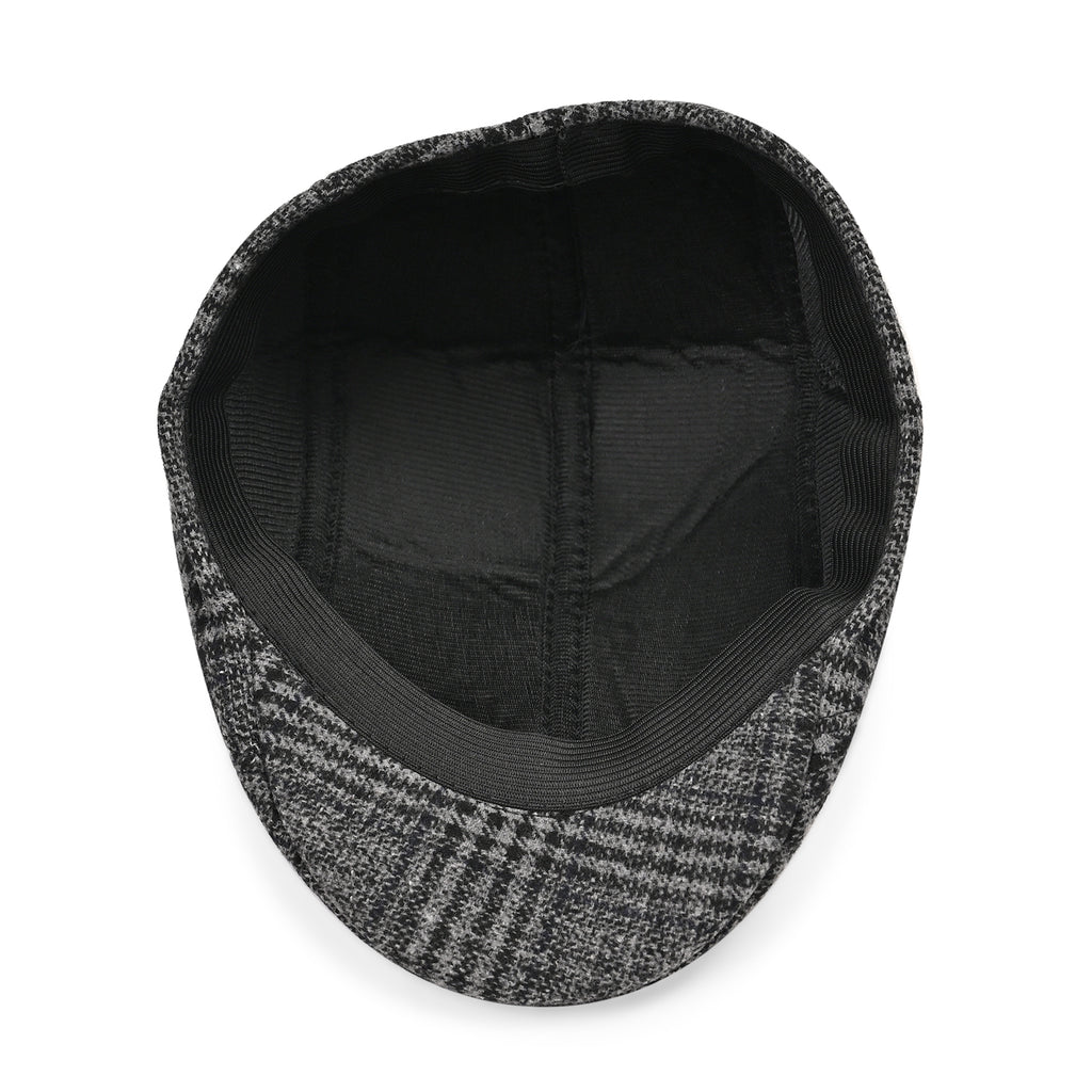 Snapback Vintage Checked Flat Cap (57 cm) - Dark Grey_7827733_5