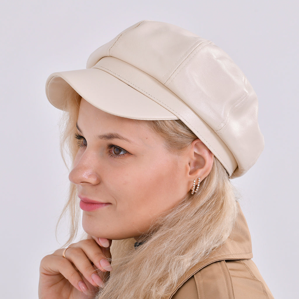 Snapback Baker Boy Cap (57cm) - Cream_7827780_2