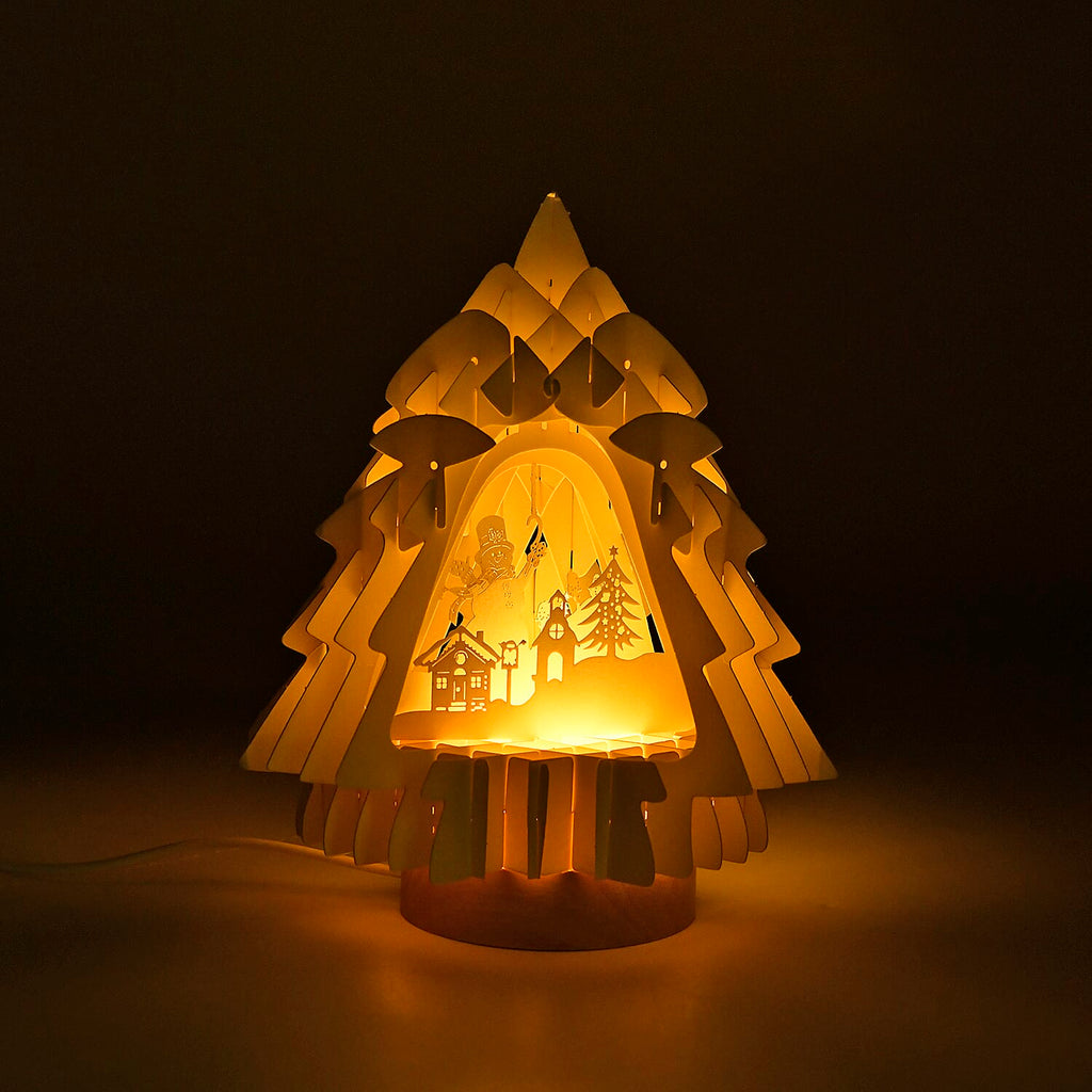 3D Paper Tree Lamp Snowman - White_7828754_11