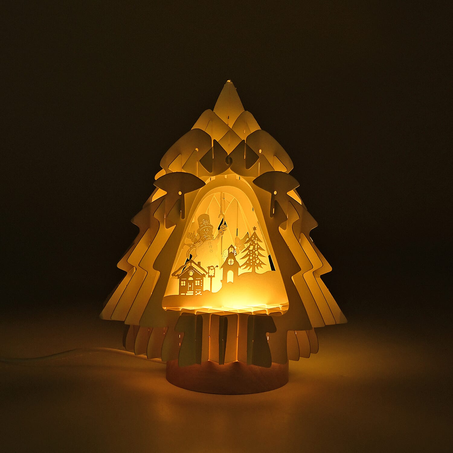 3D Papercut Snowman Lamp with Warm Light V32526490 11