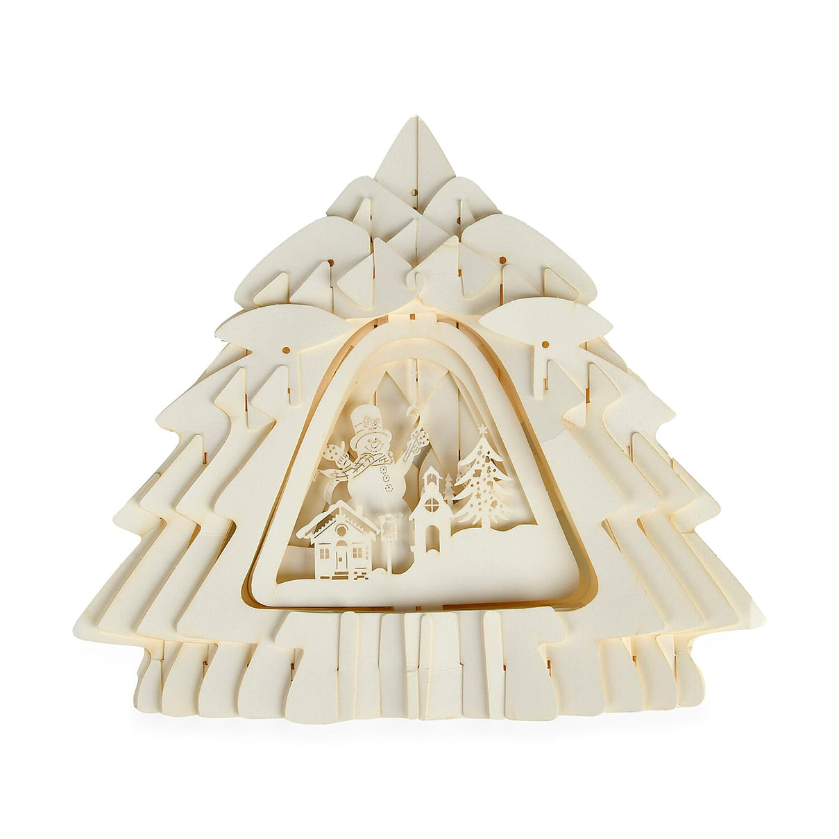 3D Papercut Snowman Lamp with Warm Light V32526490 13