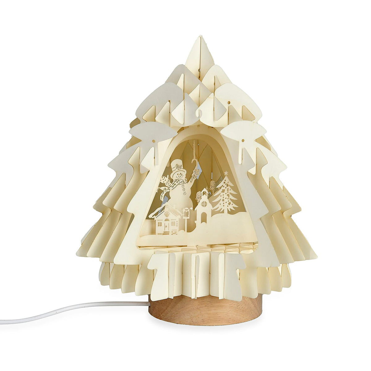 3D Papercut Snowman Lamp with Warm Light V32526490 9
