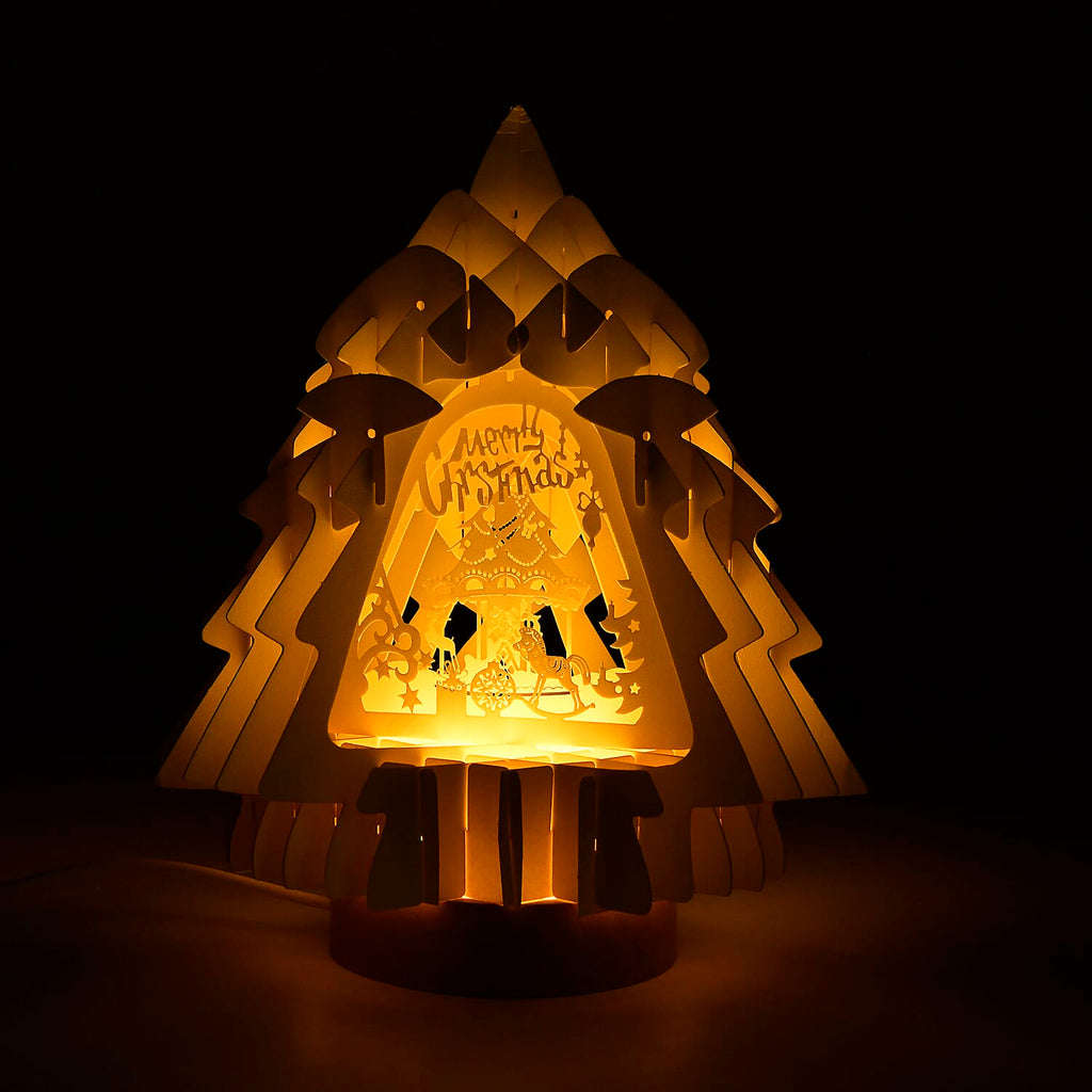 3D Paper Tree Lamp with Merry Christmas - White_7828757_11