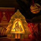 3D Paper Tree Lamp with Birth of Jesus - White_7828758_1