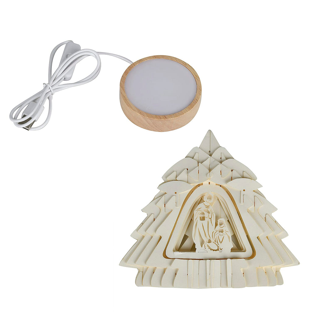 3D Paper Tree Lamp with Birth of Jesus - White_7828758_15