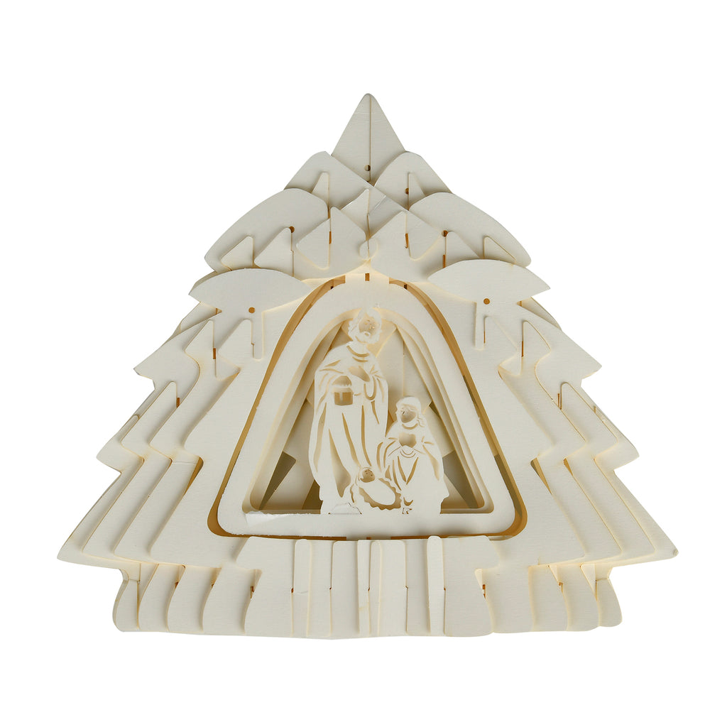 3D Paper Tree Lamp with Birth of Jesus - White_7828758_4