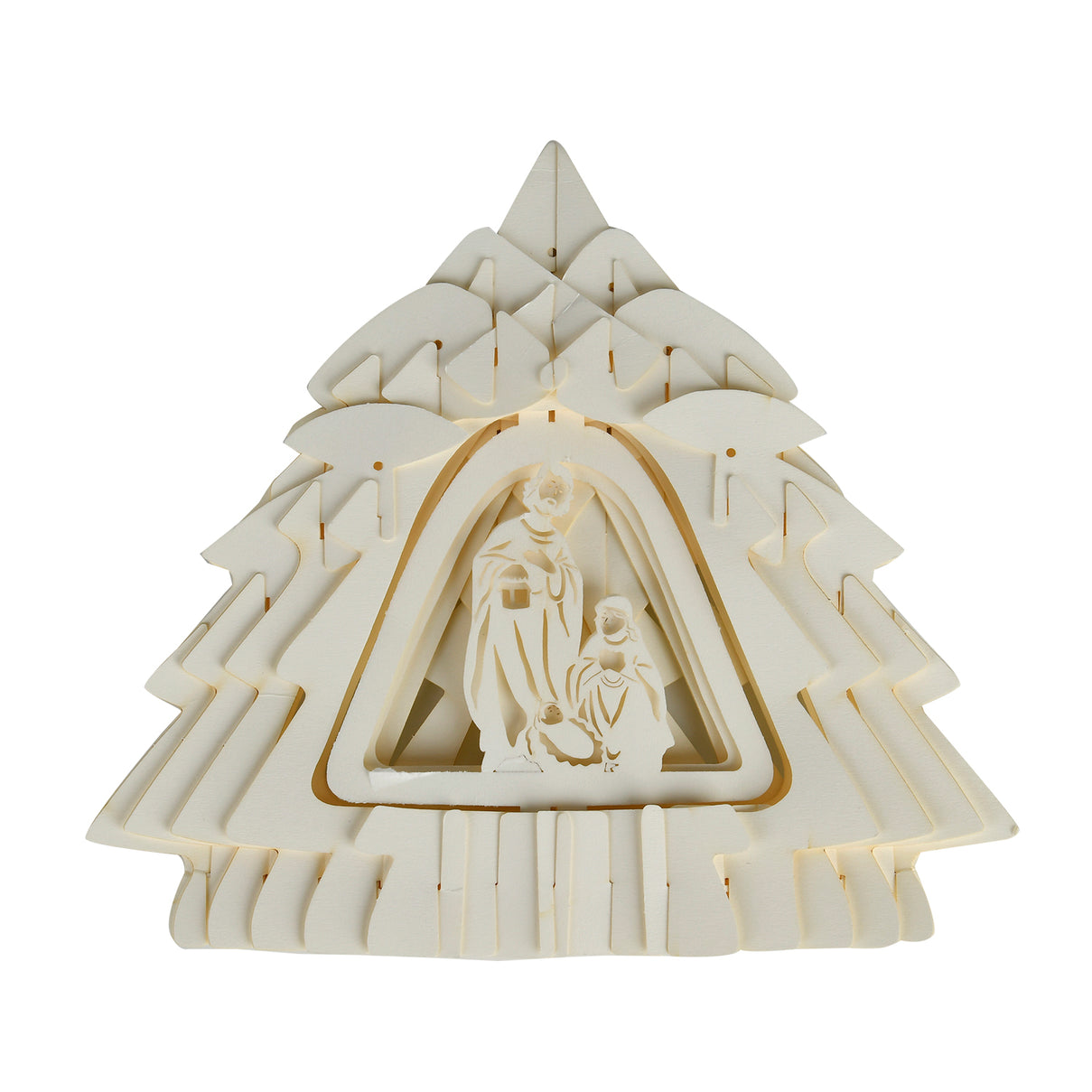 3D Paper Tree Lamp with Nativity Scene V32526856 4