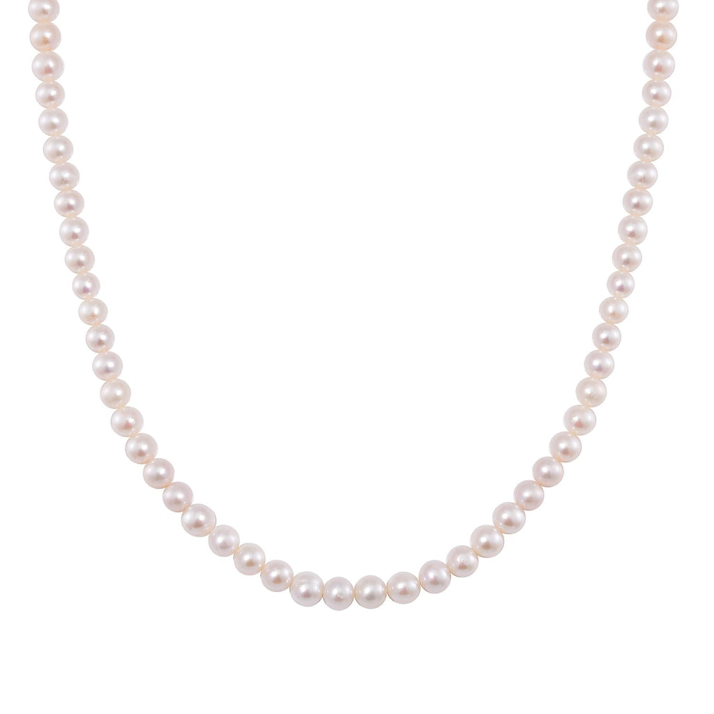 AAA Natural White Edison Pearl Necklace (Size - 20) in Yellow Gold Overlay Sterling Silver