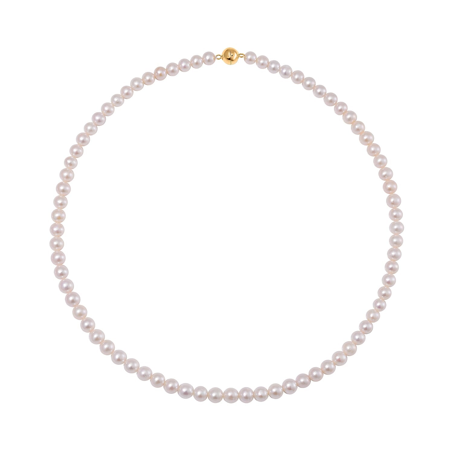 AAA Natural White Edison Pearl Necklace (Size - 20) in Yellow Gold Overlay Sterling Silver 7828984 3