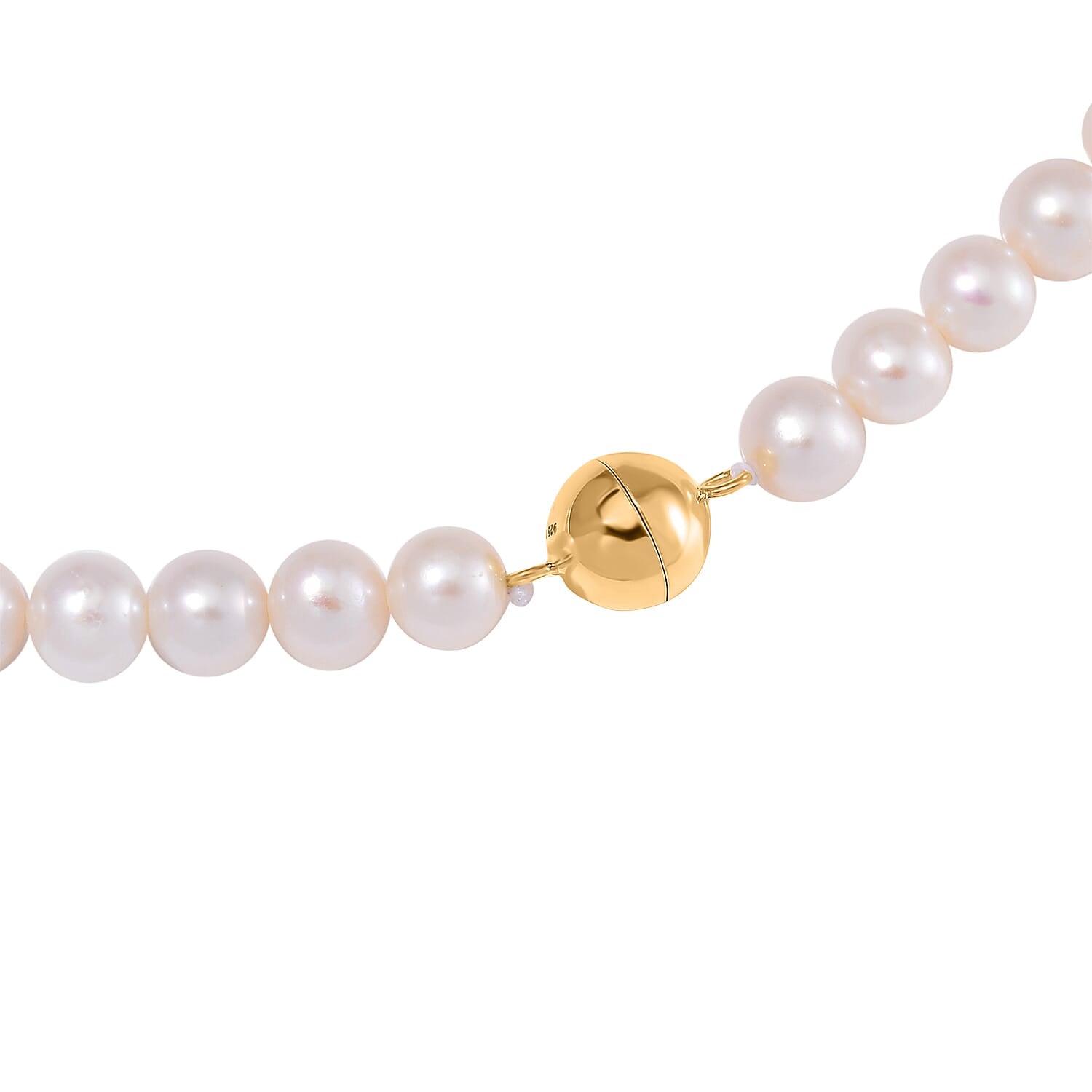 AAA Natural White Edison Pearl Necklace (Size - 20) in Yellow Gold Overlay Sterling Silver 7828984 4