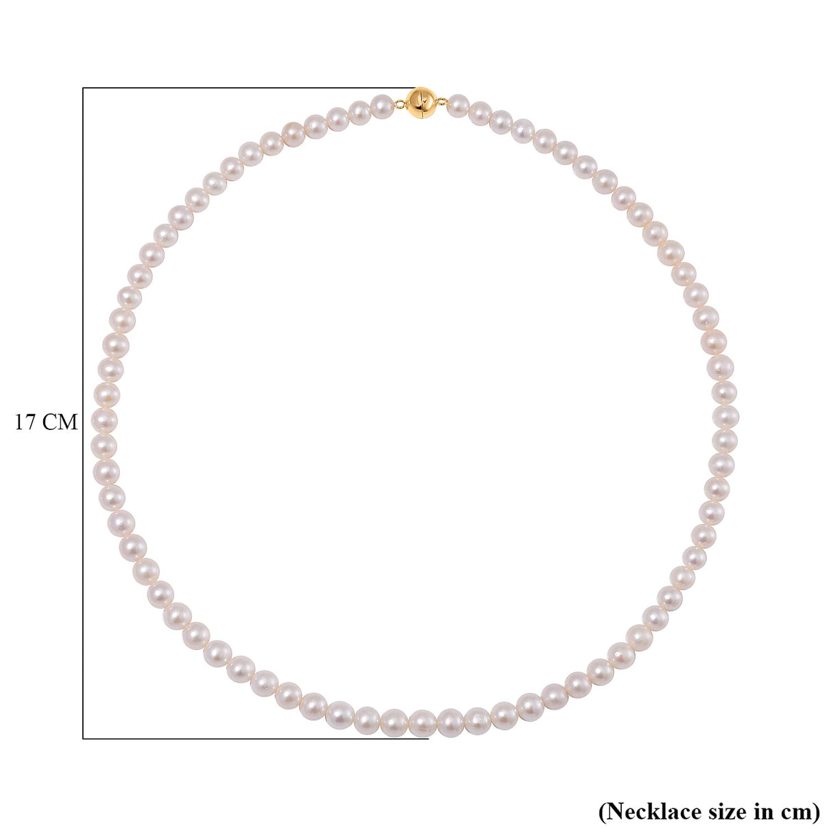 AAA Natural White Edison Pearl Necklace (Size - 20) in Yellow Gold Overlay Sterling Silver 7828984 5