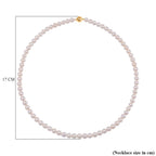 AAA Natural White Edison Pearl Necklace (Size - 20) in Yellow Gold Overlay Sterling Silver