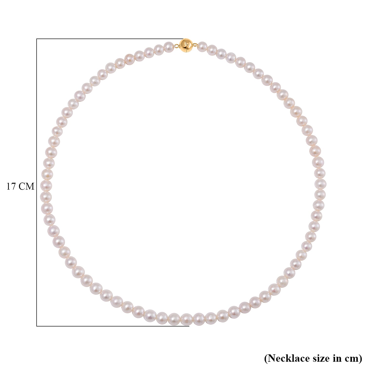 AAA Natural White Edison Pearl Necklace (Size - 20) in Yellow Gold Overlay Sterling Silver 7828984 5