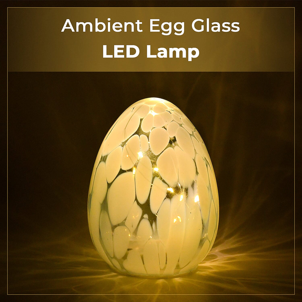 Ambient Egg Glass LED Lamp with String Lights (3xAA Battery not incl.) 7829159 4