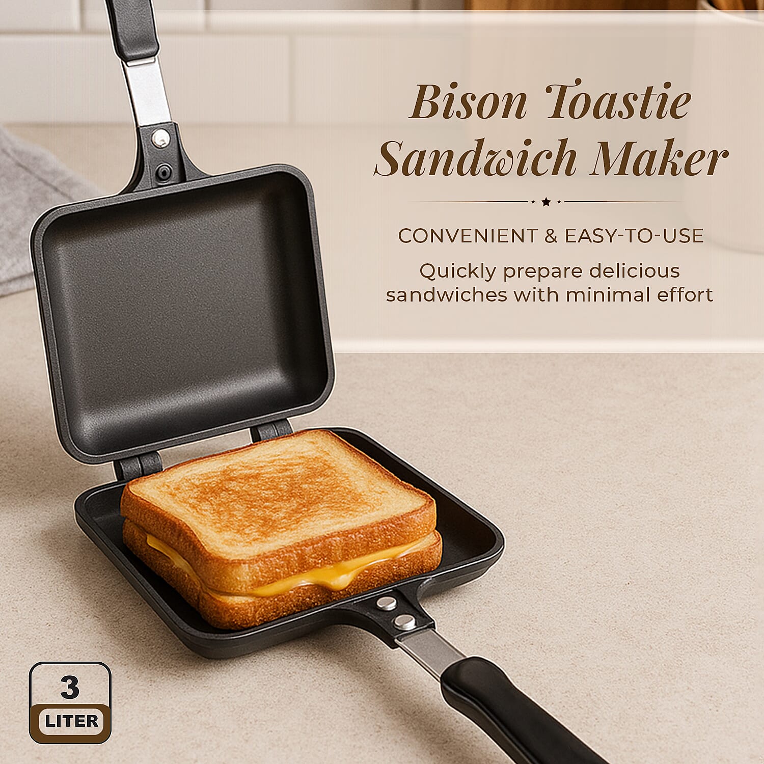 Bison Toastie Non-Stick Sandwich Maker 7829493 1